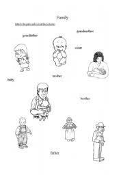 English Worksheet: family - matching exercise