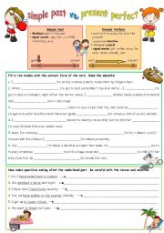 simple past vs. present perfect (editable + key)