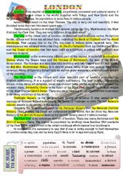 English Worksheet: London. Reading