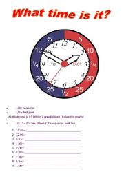 English Worksheet: What time is it?