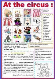 English Worksheet: at the circus