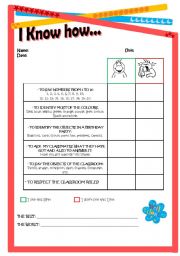 English Worksheet: Self-evaluation for students