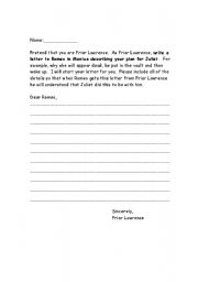 English worksheet: Letter to Romeo
