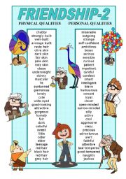 English Worksheet: FRIENDSHIP- PHYSICAL AND PERSONAL QUALITIES POSTER 2