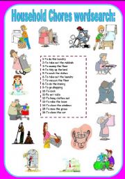 household chores wordsearch