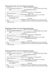 English worksheet: Future forms