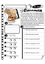 English Worksheet: RC Series Level 1_32 Caveman