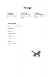 English worksheet: have got