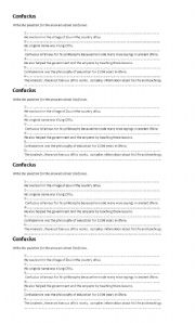 English worksheet: Confucius