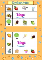 English Worksheet: BINGO CARDS- PART 2/8