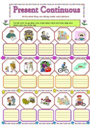 English Worksheet: PRESENT CONTINUOUS