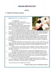 English Worksheet: Test / worksheet - pregnancy during adolescence