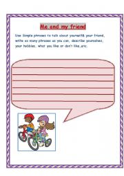 English Worksheet: writing about yourself