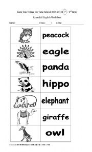 English Worksheet: Animals_ card games