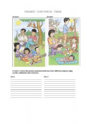 English Worksheet: A present continuous practice for writing