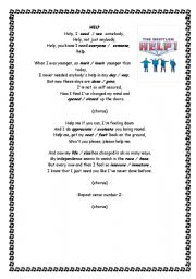 English worksheet: SONG: HELP!!!!