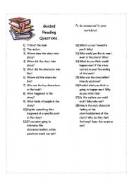 English worksheet: guided reading questions