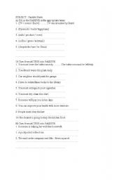 English Worksheet: passive