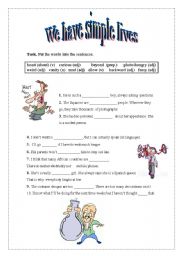English Worksheet: WE HAVE SIMPLE LIVES (THE AMISH) - A SUPPLEMENT