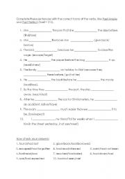 English worksheet: Past perfect or Past Simple