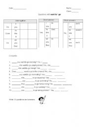 English worksheet: I want to go...