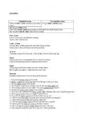 English Worksheet: Quantifiers