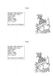 English worksheet: Color the fruit