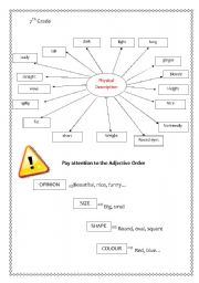 English Worksheet: Physical description and adjective order