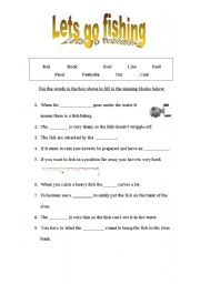 English worksheet: Lets go fishing!