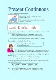 English Worksheet: Present Continuous (2 pages)