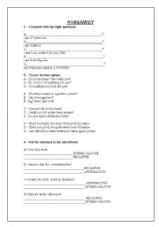 English worksheet: A WORKSHEET ABOUT VARIOUS THEMES