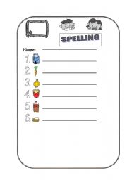 English worksheet: Spelling exercise for beginner level