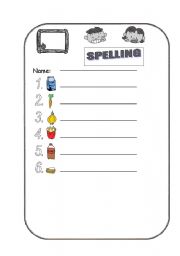 English Worksheet: Spelling exercise for beginner level