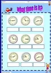 English Worksheet: Telling the time 2