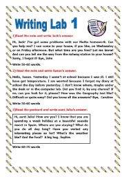 English Worksheet: Writing Lab - Part one