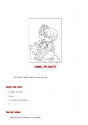 English worksheet: Shall we pray?