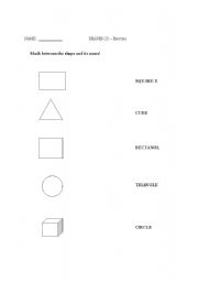 English Worksheet: Match the shapes
