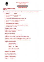English worksheet: speaking quiz