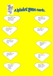 English Worksheet: Alphabet game for intermediate and advanced students