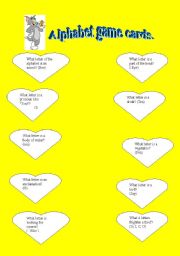 English Worksheet: Alphabet game for intermediate and advanced students