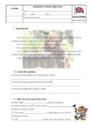 English Worksheet: Test-Past Simple