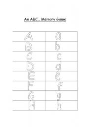 English worksheet: an abc memory game