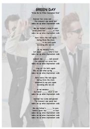 English Worksheet: Green Day - Learn with songs