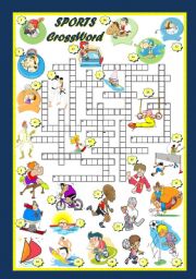 English Worksheet: SPORTS - CROSSWORD