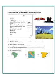 English Worksheet: A postcard from Italy