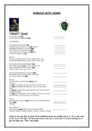 English Worksheet: Song: 