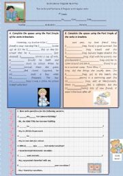 English Worksheet: test on simple past (regular and irregular verbs)