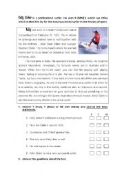 English Worksheet: Surfing