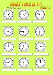 English Worksheet: What time is it