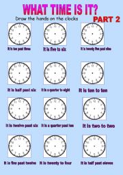 English Worksheet: What time is it?